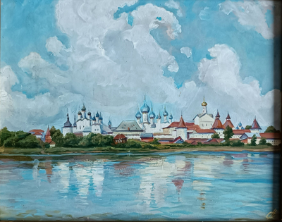 "Церковь в селе Коломенское" картон масло 1980-е годы