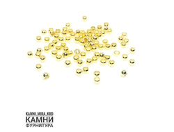 Кримпы обжимные медь ЛЮКС 2 мм, позолота 14К, цена за набор