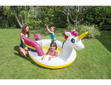 Intex, Детский надувной бассейн 272x193x104см "Волшебный единорог" с распылителем, 165л, от 2 лет 57441