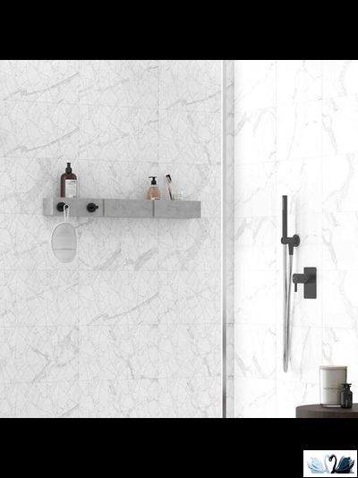 Плитка настенная Creto Purity Lace белый 25х40 см, матовая под мрамор с легким рельефом