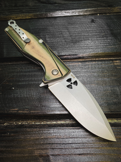 Складной нож URAN сталь AUS 10, рукоять G10, цвет тайга