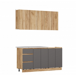 Кухонный гарнитур 1,6 ЛЕГЕНДА-40 СИТИ, серый графит