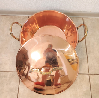 Медный таз с крышкой CopperCrafts Португалия арт.1438