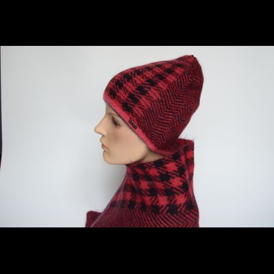 Клетчатый шарф с зигзагом Vizio Италия 8076 S красный