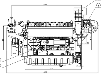 Судовой дизель-редукторный агрегат ДРА 140/1500 - купить | Двинко