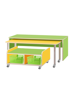 КОМПЛЕКТ.СТОЛЫ ДЕТСКИЕ НА ПОВОРОТНЫХ КОЛЁСНЫХ ОПОРАХ 610