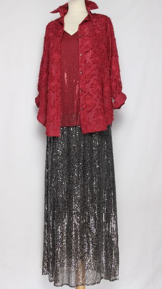 РУБАШКА ВИСКОЗА "Травка" красная р.48-54