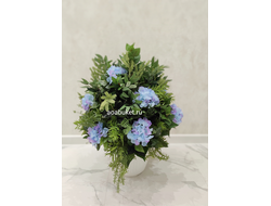 Композиция из искусственных цветов большая напольная "Дольче вита" синий № НП006/купить