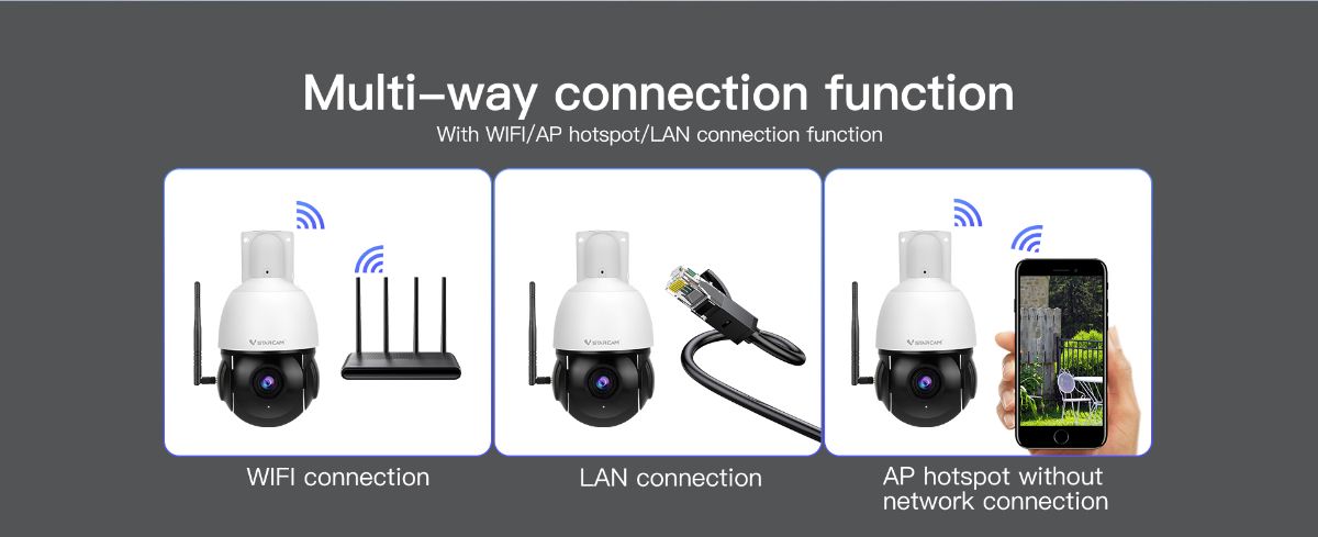 VStarcam C8866Q-х18 уличная поворотная WiFi/LAN видеокамера с DVR. Full  HD 4 Мп (zoom 18) до - 25 г