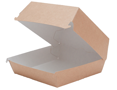 Коробка для бургера XL (крафт/белая), 130*130*110мм