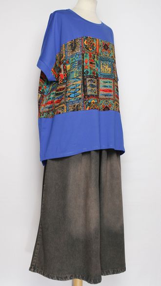 Футболка "КИМОНО МЕКСИКА" синяя до р.56