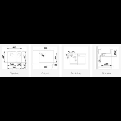 Мойка Blanco Andano 340/180-IF чаша слева