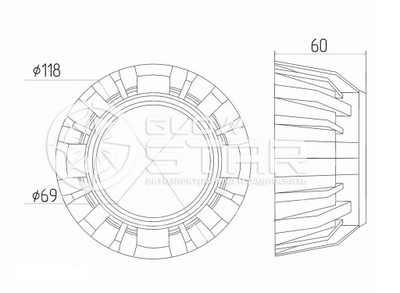 Бленда (маска) для линз №54 Jino 3.0 дюйма, 1шт
