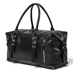 Кожаная дорожная сумка Bergamo Premium black (арт. 4048-51)