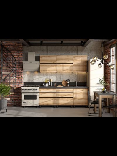 Берген 2,0 м кухонный гарнитур Венге/Дуб делано/Черный мрамор