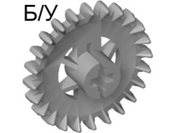 ! Б/У - Technic, Gear 24 Tooth Crown - Not Reinforced, Light Gray (3650a) - Б/У