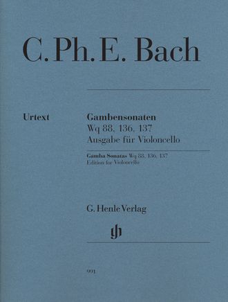 Carl Philipp Emanuel Bach Gamba Sonatas Wq 88, 136, 137