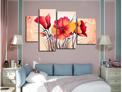 Модульная картина "Цветы радости"