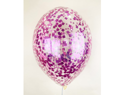 Шары с розовым конфетти / шт