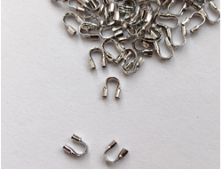 Протектор защиты тросика покрытие родий 2 шт/упаковка  цвет серебро