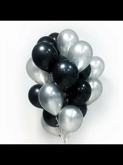 10 шаров серебро черный