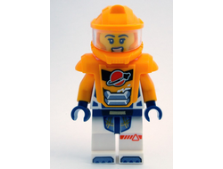 Astronaut - Female, White Spacesuit with Bright Light Orange Arms, Bright Light Orange Helmet, Trans-Clear Visor, Bright Light Orange Armor with Black Bar Handle, n/a (cty1695)