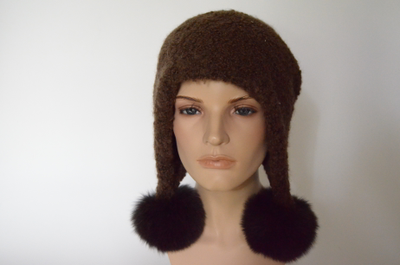 Итальянская коричневая шапка ушанка Вицио