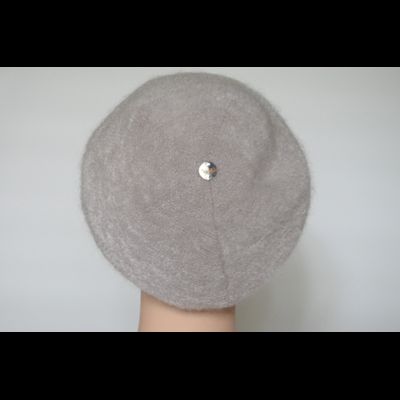 Мохеровый вязаный женский берет Vizio Италия 6945 B бежевый