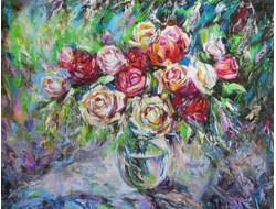 Натюрморт розы карамель Круглова Светлана