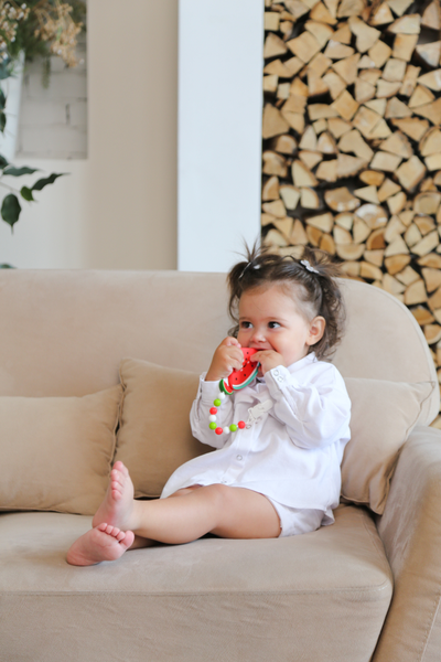 Грызунок из пищевого силикона на держателе АРБУЗ