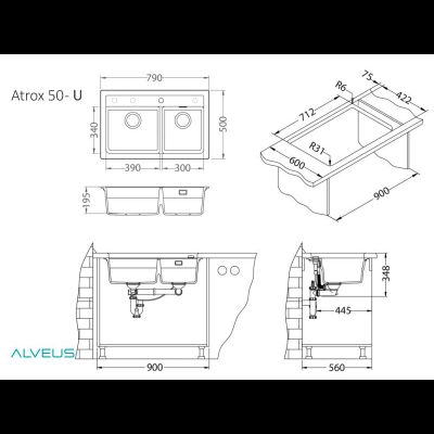 Мойка Alveus Atrox 50