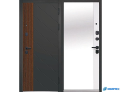 Дверь входная металлическая Luxor 2МДФ Диагональ Зеркало купить в Челябинске | КВИРТЕК