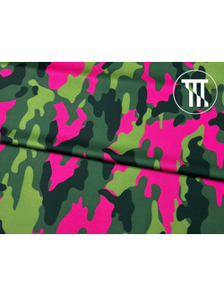 Бифлекс матовый принт Камуфляж, цв. Темно-розовый