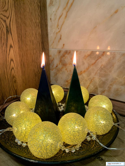 Свеча синяя Пирамида (до 10ч. горения).