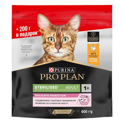 Pro Plan (Про План) Sterilised для стерилизованных кошек с курицей, 400+200 г