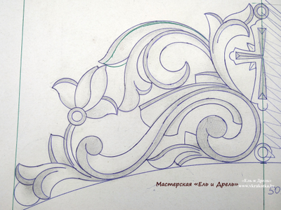 Рисунок для резьбы для полки для икон