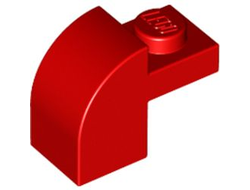 Slope, Curved 2 x 1 x 1 1/3 with Recessed Stud, Red (6091 / 609121 / 6184782)