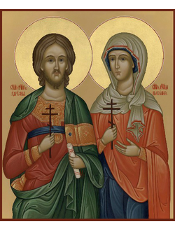 Адриан и Наталия, Святые мученики. Рукописная икона.