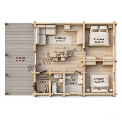 «Оптимальный»  11 х 7.7 м — 77 м²