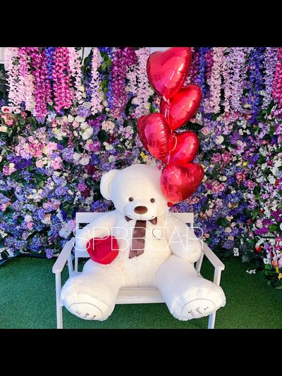 Плюшевый мишка 200 см, Шары сердца 5, Киндер бокс большой