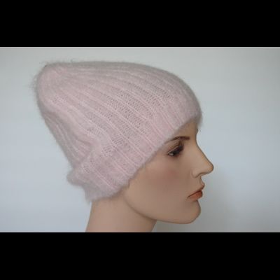 Шапка вязаная розовая из мохера Vizio Италия 6946 CYO