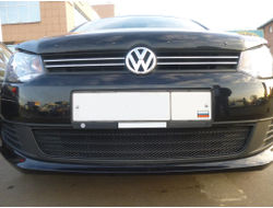 Сетка на бампер внешняя для VW Polo Sedan 2010-2014, черн., 15 мм ( 01-530310-15B )