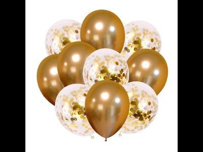 Хром золото+конфетти золото 10 шт