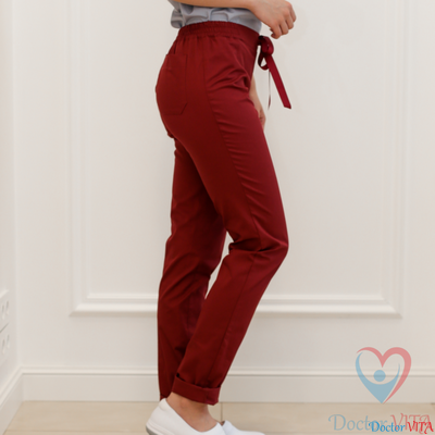 Брюки-слимы DOCLIKE SLIM DL233 Бордовые