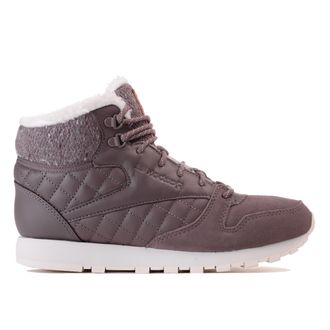 Кроссовки Reebok Classic коричневые высокие женские с мехом