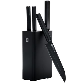 Набор Xiaomi Knife Black HU0076, 4 ножа с подставкой