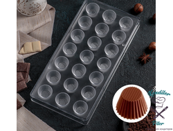 Форма для шоколада KONFINETTA «Конфетти», 27,5×13,5 см, 21 ячейка, цвет прозрачный
