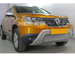 Защита радиатора Renault Duster 2021- (4 части) chrome верх