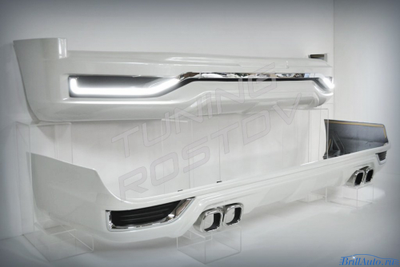 Бампер + губа MODELLISTA LED Toyota Land Cruiser 200 2007-2015 в стиле 2016+ с подсветкой