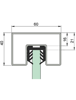 UPL для поручня с пазом